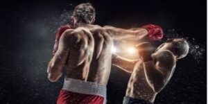 A boxer punching someone