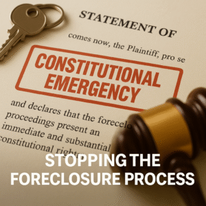 “Pro se homeowner uses 42 U.S.C. 1983 lawsuit to stop foreclosure and reclaim home with federal constitutional defense.”