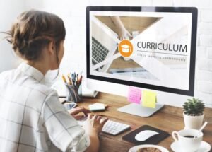 A person looking at an online curriculum