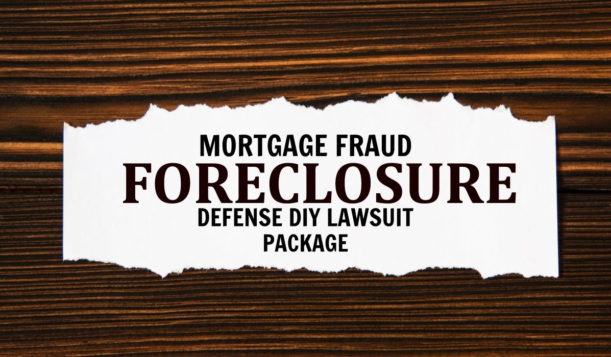 Picture of a sigh that says "Mortgage Fraud Lawsuit package"