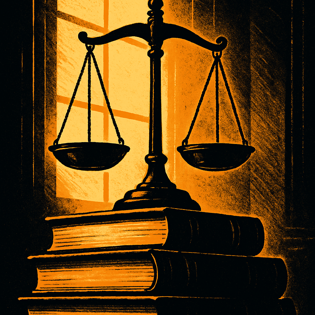 Represent yourself in court — scales of justice on law books