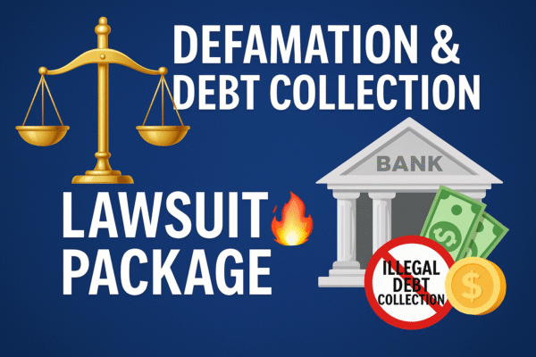 DEFAMATION DEBT COLLECTION LAWSUIT PACKAGE